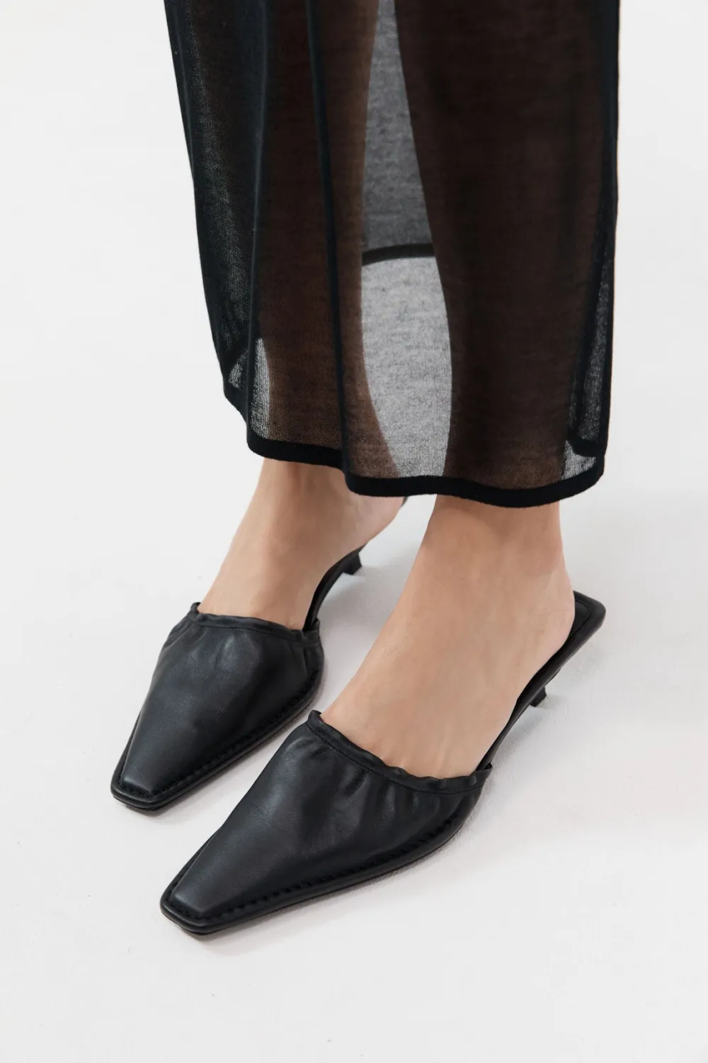 Gathered Kitten Heels -|St. Agni Cheap