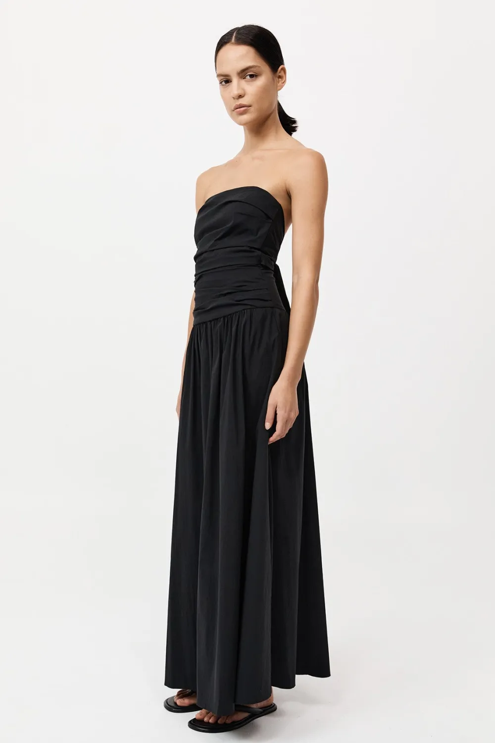 Gathered Strapless Tie Back Dress -|St. Agni Sale