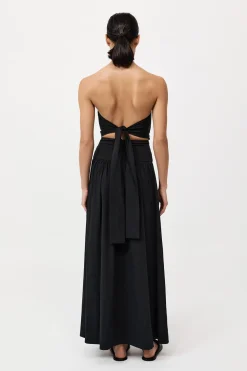 Gathered Strapless Tie Back Dress -|St. Agni Sale