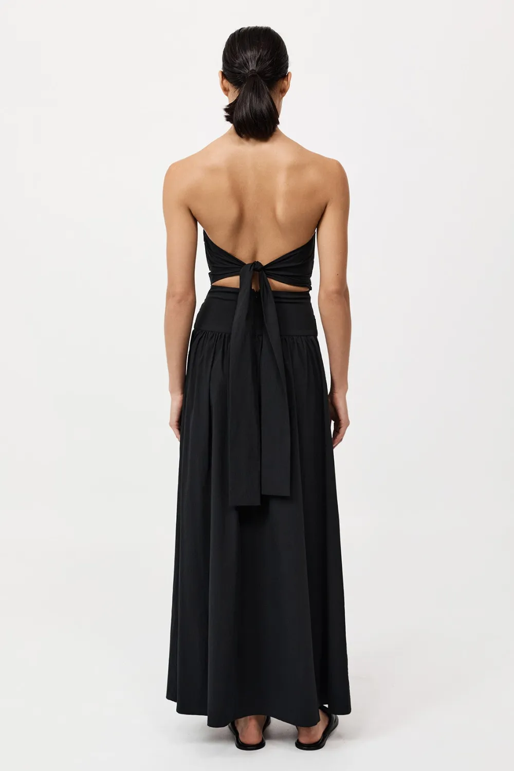 Gathered Strapless Tie Back Dress -|St. Agni Sale