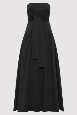 Gathered Strapless Tie Back Dress -|St. Agni Sale