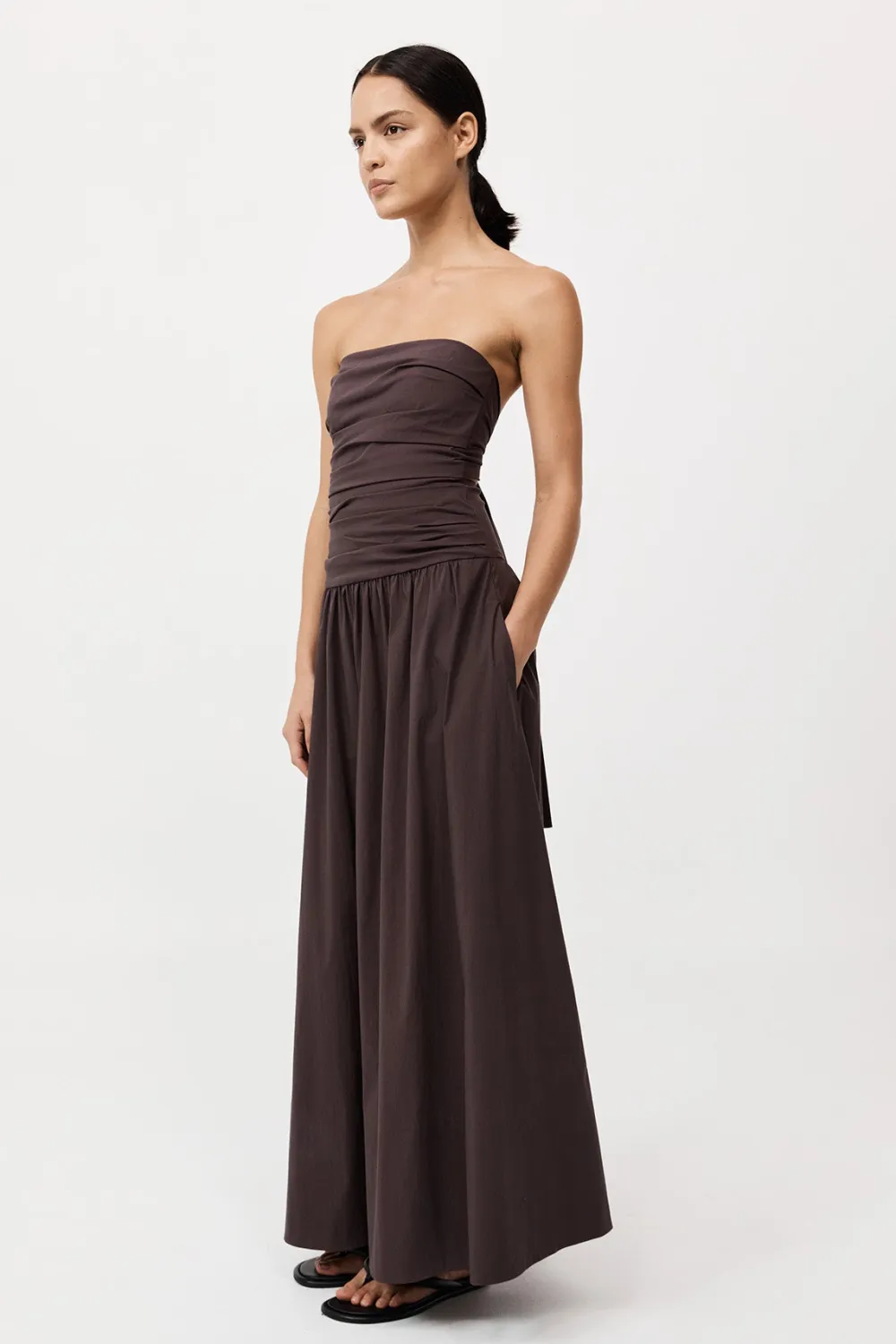 Gathered Strapless Tie Back Dress -|St. Agni Cheap
