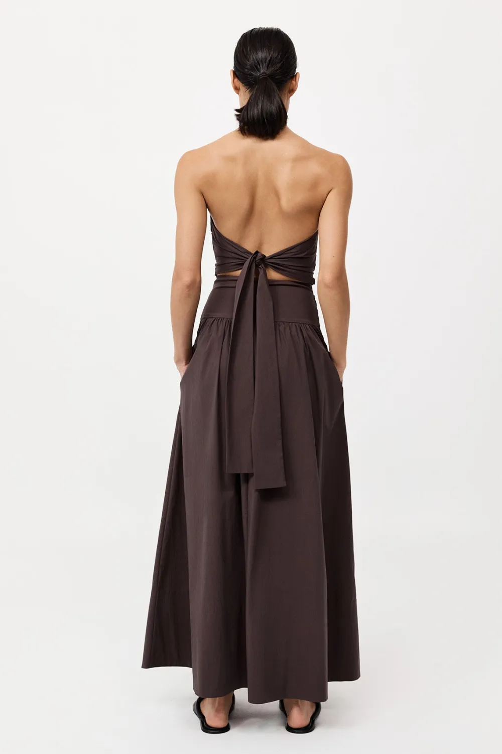 Gathered Strapless Tie Back Dress -|St. Agni Cheap