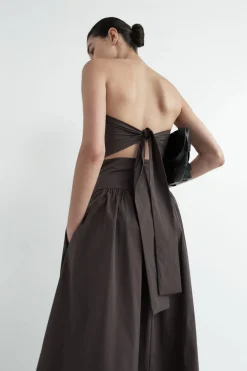 Gathered Strapless Tie Back Dress -|St. Agni Cheap