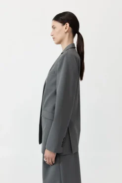 Homme Belted Blazer - Pewter Grey|St. Agni Online