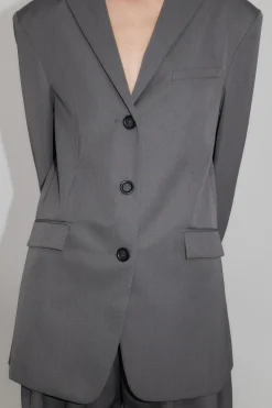 Homme Belted Blazer - Pewter Grey|St. Agni Online