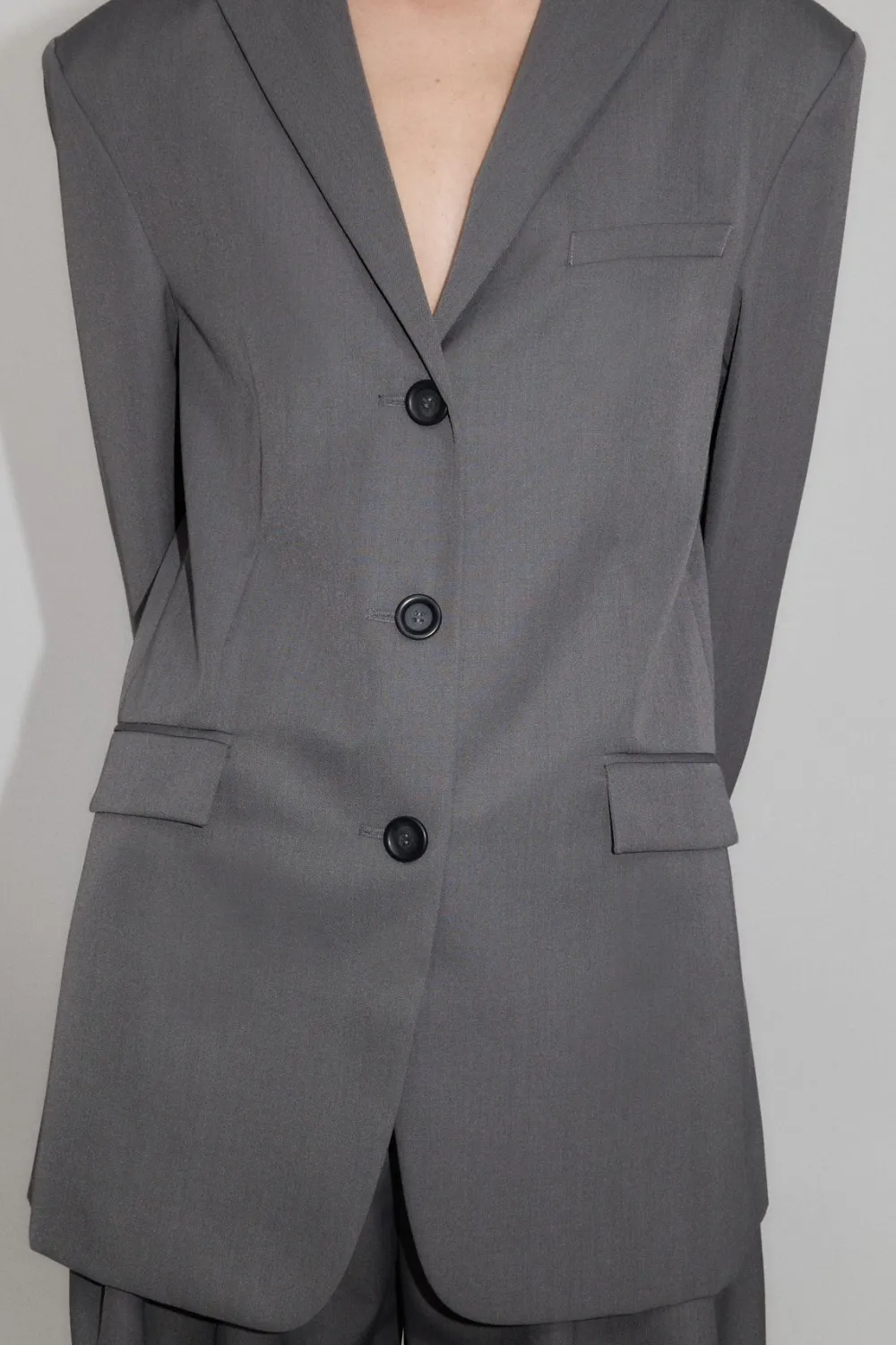 Homme Belted Blazer - Pewter Grey|St. Agni Online