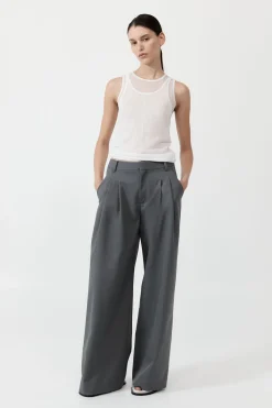 Homme Pleat Pants - Pewter Grey|St. Agni Online