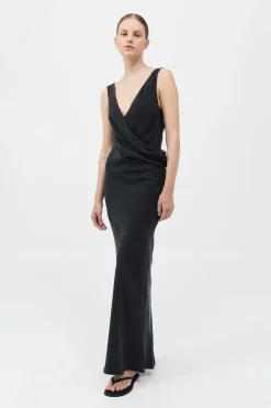 Layered Drape Dress - Black|St. Agni Sale