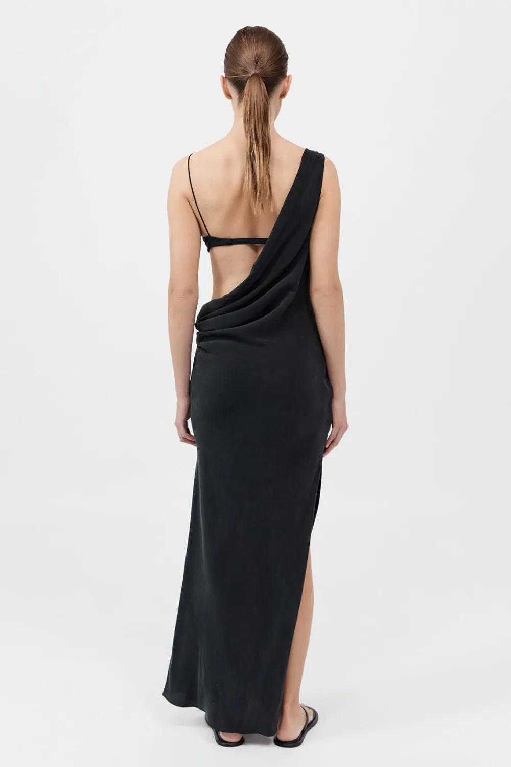 Layered Drape Dress - Black|St. Agni Sale