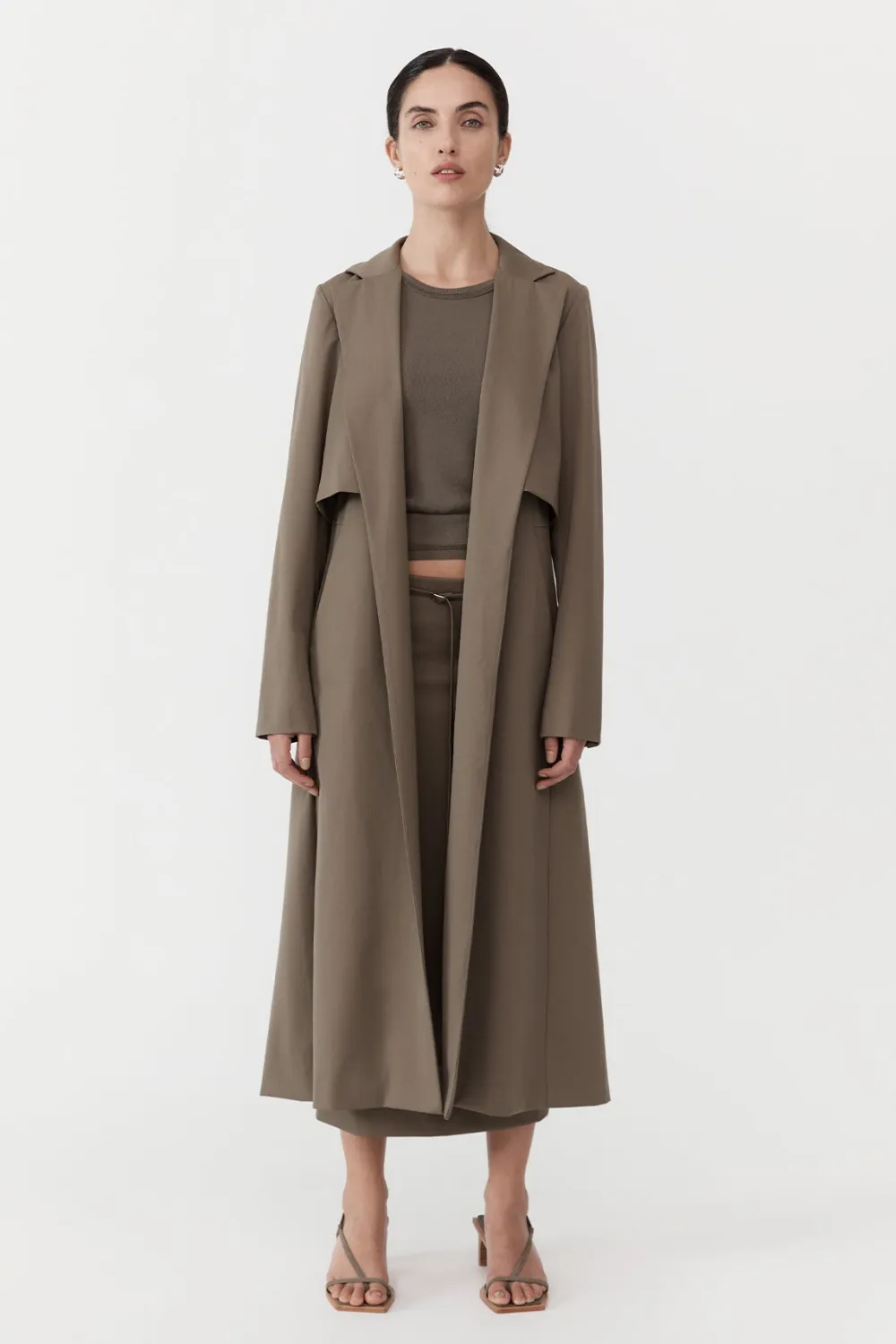 Layered Wool Trench - Kelp|St. Agni Best