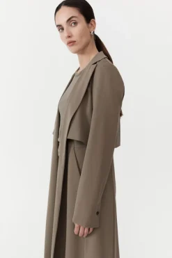 Layered Wool Trench - Kelp|St. Agni Best