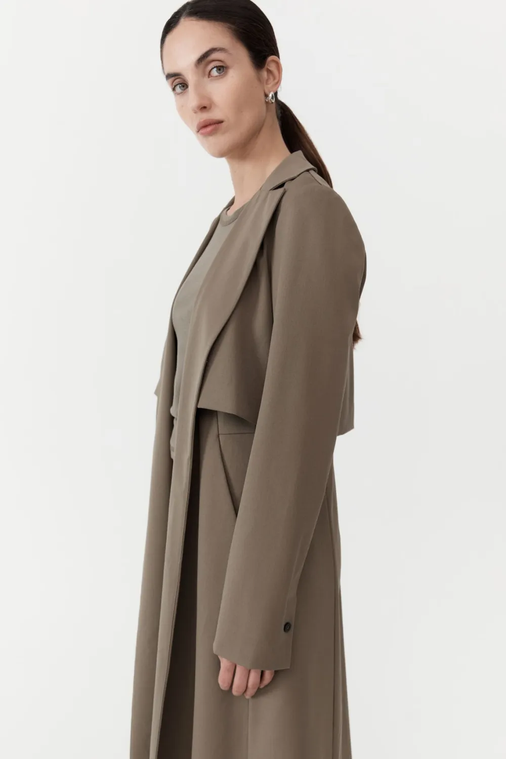 Layered Wool Trench - Kelp|St. Agni Best