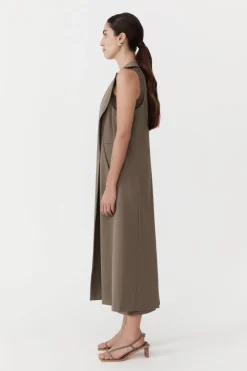 Layered Wool Trench - Kelp|St. Agni Best