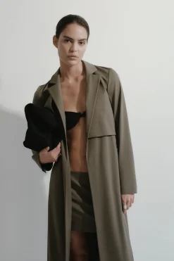 Layered Wool Trench - Kelp|St. Agni Best
