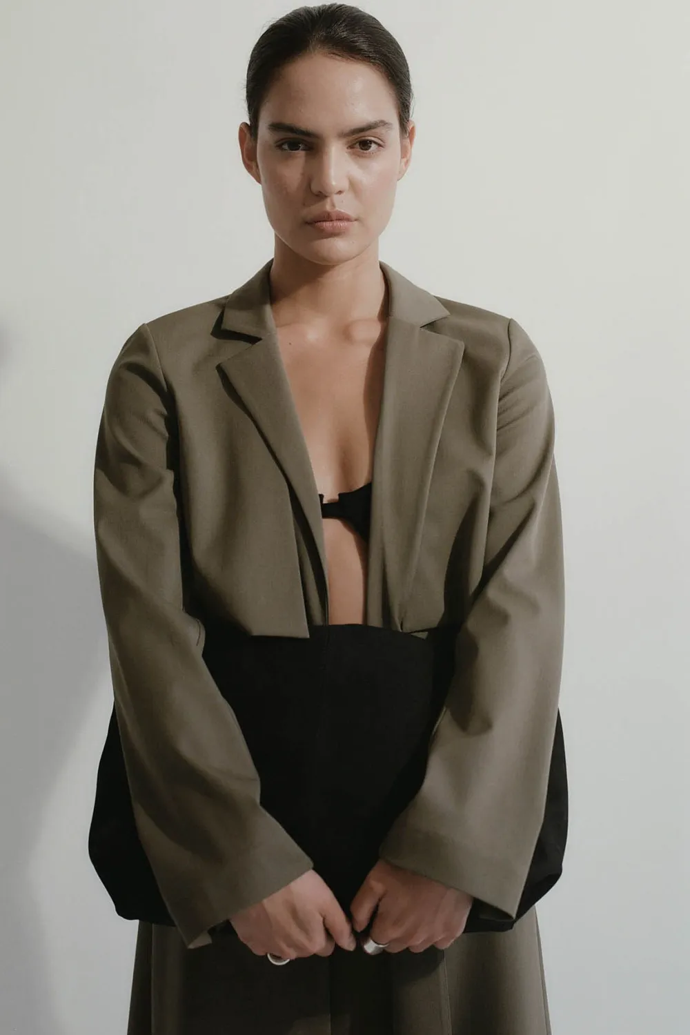 Layered Wool Trench - Kelp|St. Agni Best