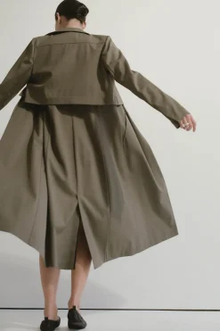 Layered Wool Trench - Kelp|St. Agni Best