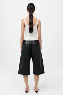 Leather Bermuda Shorts - Black|St. Agni Clearance