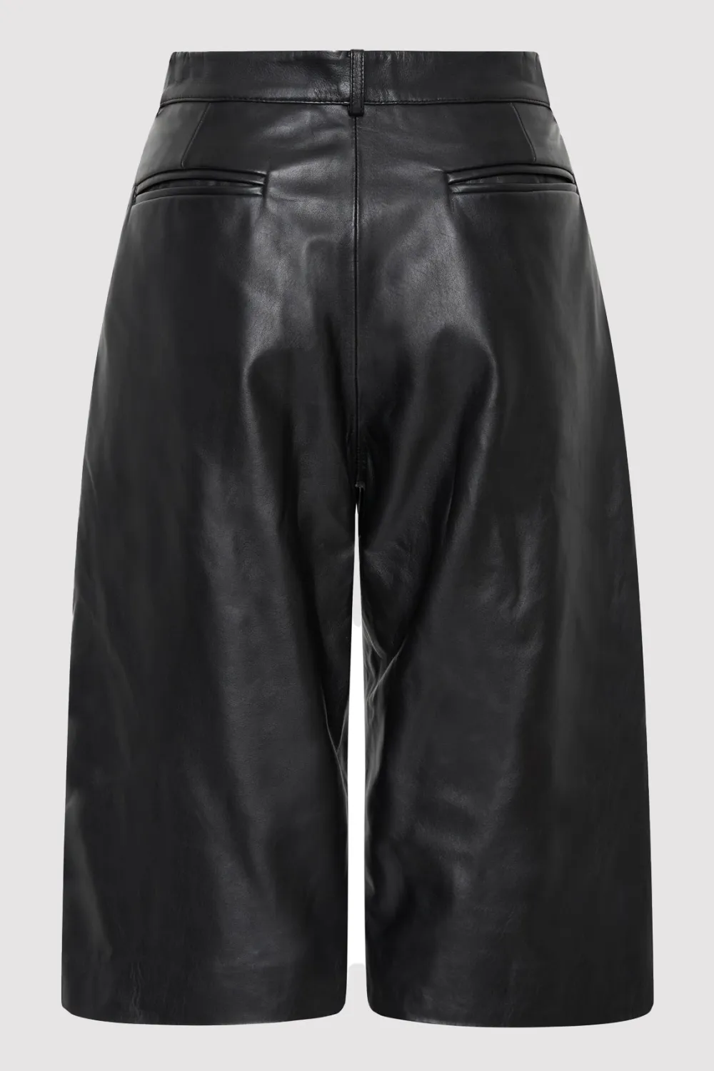 Leather Bermuda Shorts - Black|St. Agni Clearance
