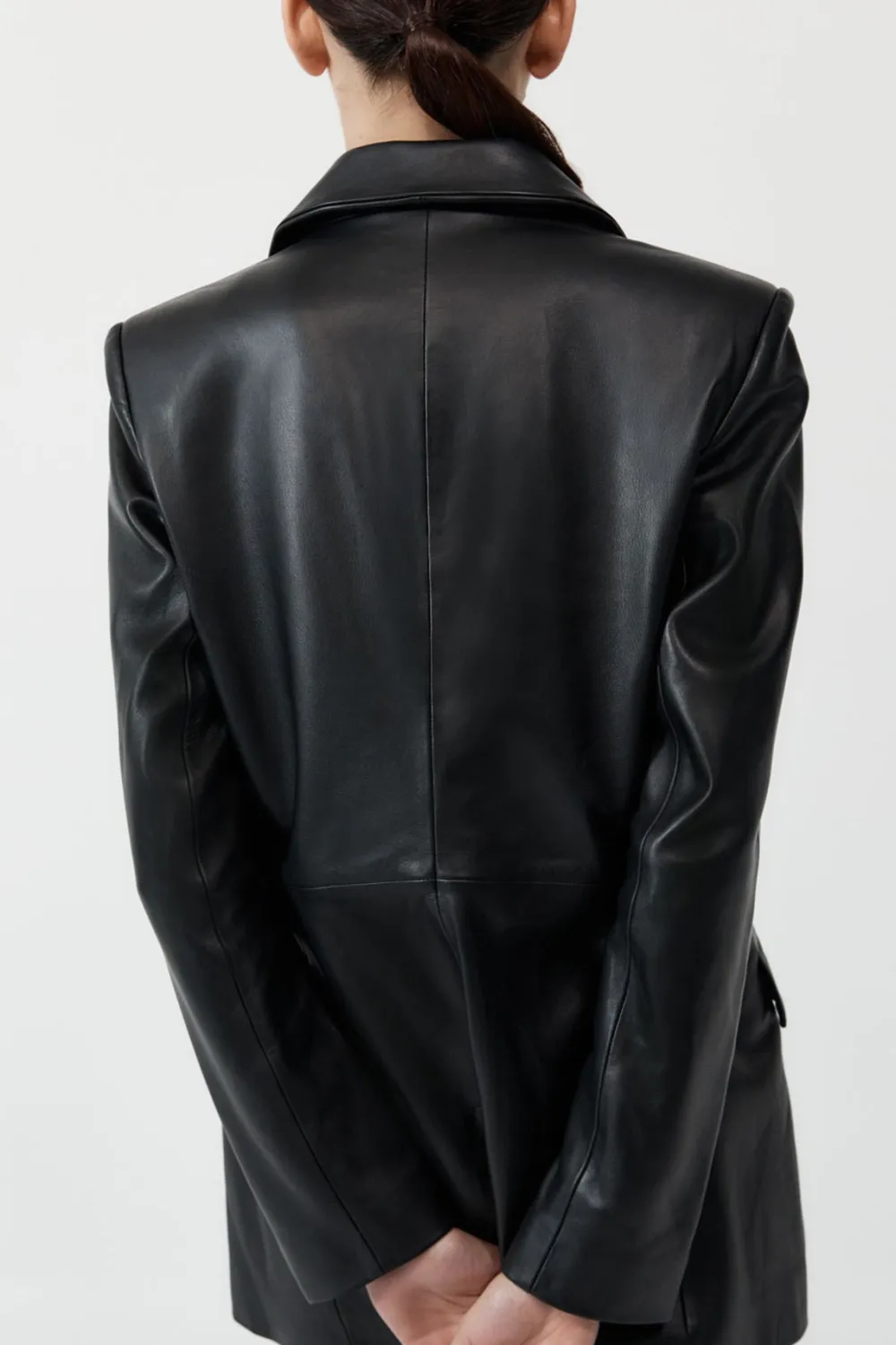 Leather Blazer - Black|St. Agni Outlet