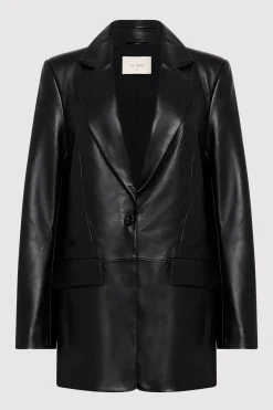 Leather Blazer - Black|St. Agni Outlet