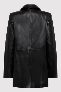 Leather Blazer - Black|St. Agni Outlet
