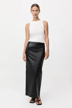 Leather Column Skirt -|St. Agni Fashion