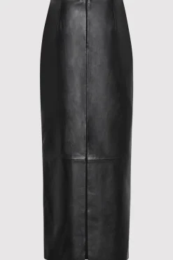 Leather Column Skirt -|St. Agni Fashion