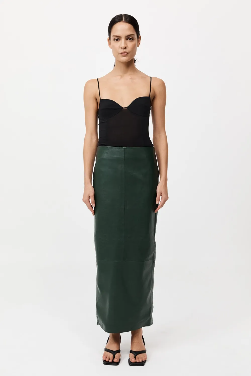 Leather Column Skirt -|St. Agni Discount