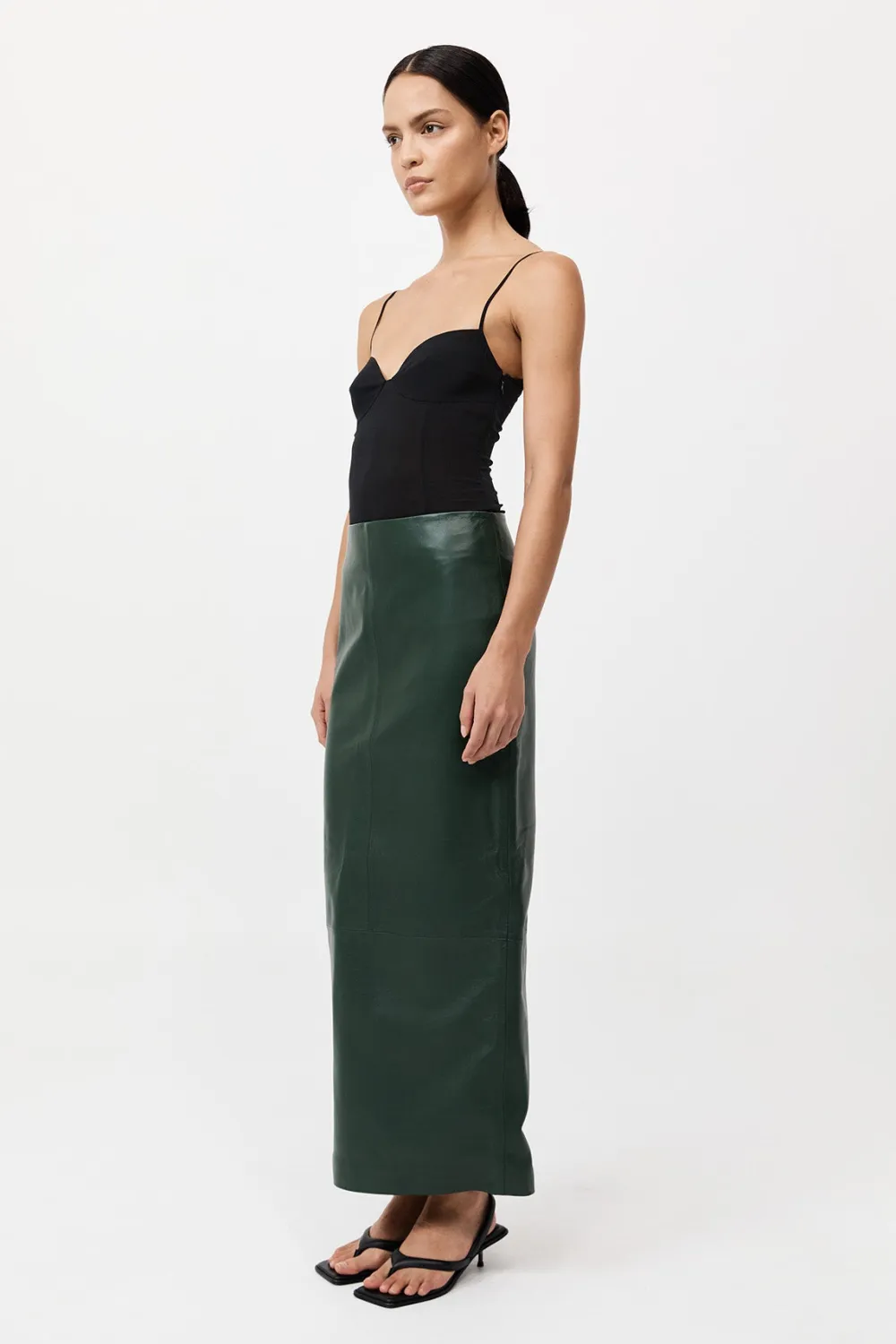 Leather Column Skirt -|St. Agni Discount