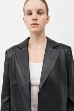 Leather Longline Jacket -|St. Agni Clearance