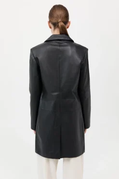 Leather Longline Jacket -|St. Agni Clearance