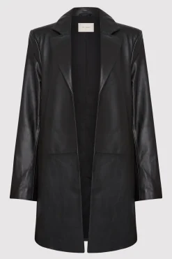 Leather Longline Jacket -|St. Agni Clearance