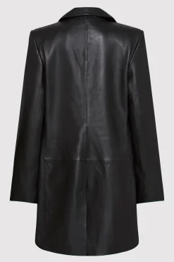 Leather Longline Jacket -|St. Agni Clearance