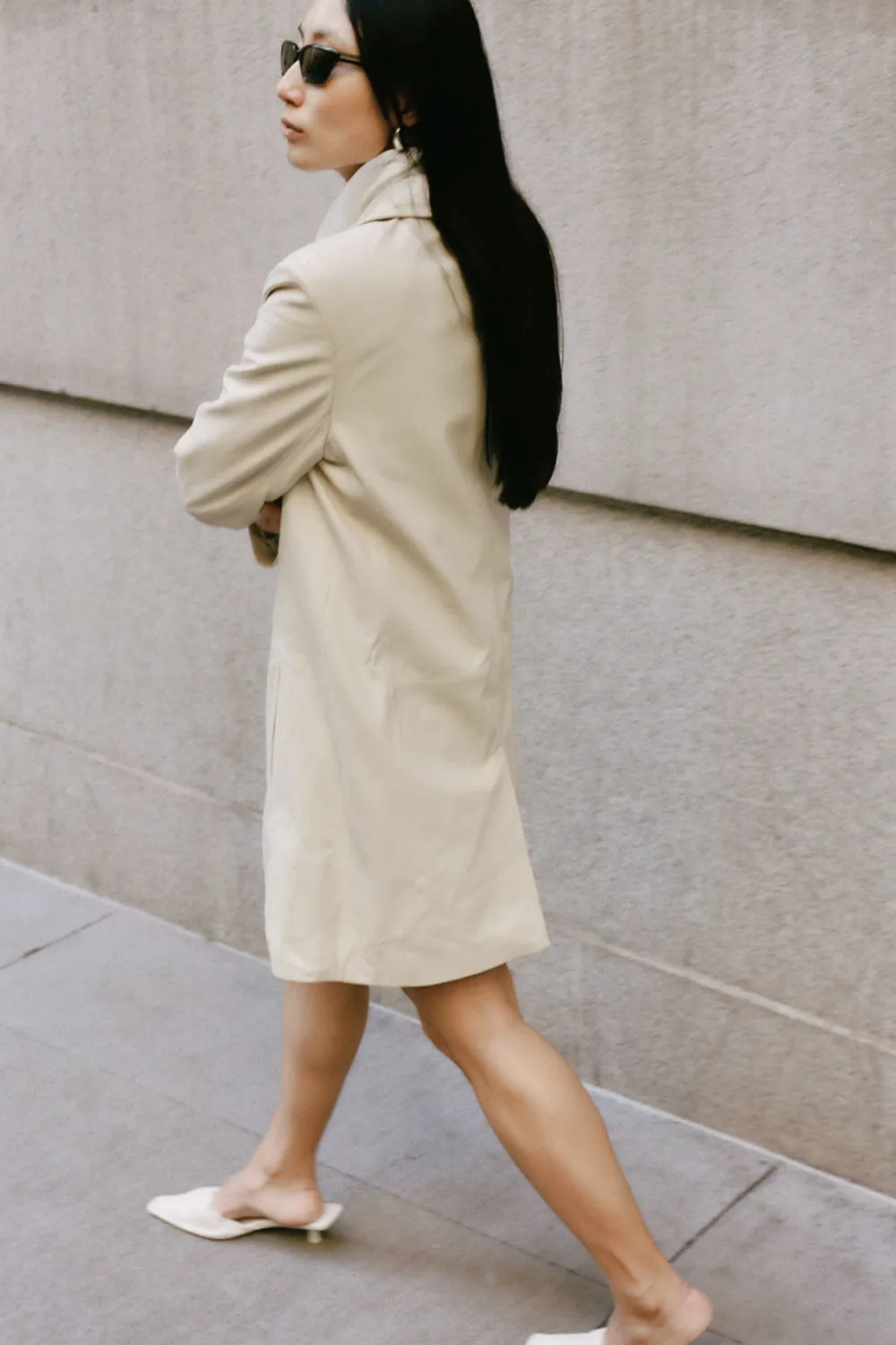 Leather Longline Jacket -|St. Agni Fashion