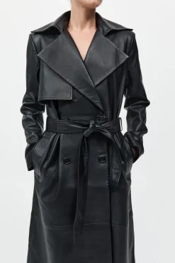 Leather Trench Coat -|St. Agni Cheap
