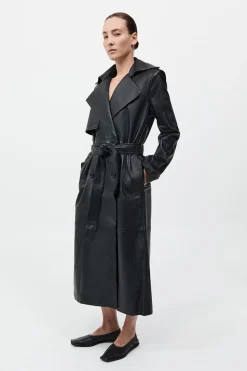 Leather Trench Coat -|St. Agni Cheap