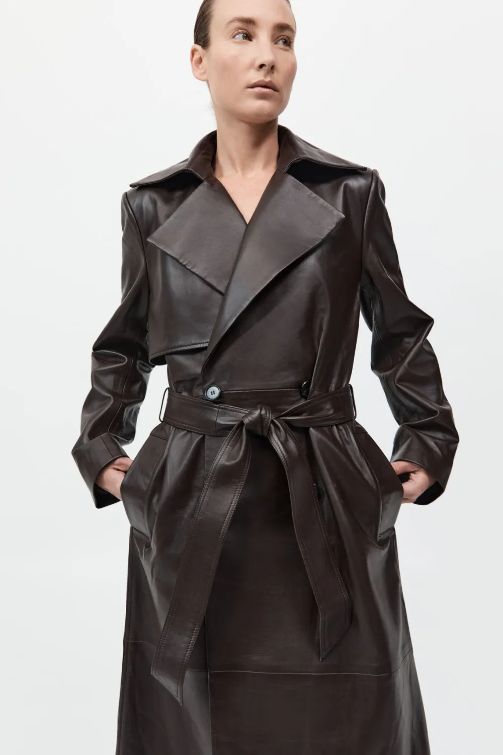 Leather Trench Coat -|St. Agni Best