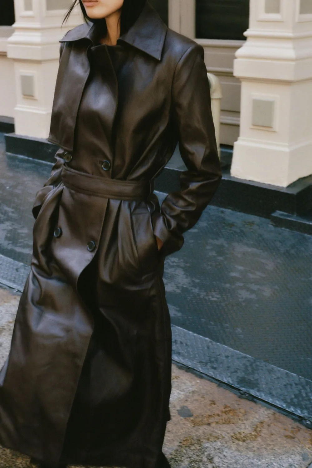 Leather Trench Coat -|St. Agni Best