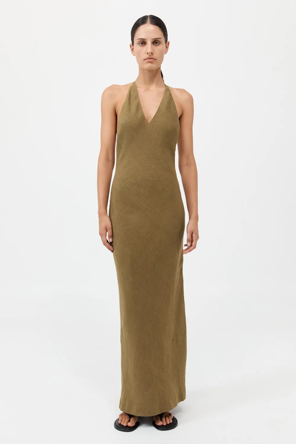 Linen Bias Halter Dress -|St. Agni Best Sale