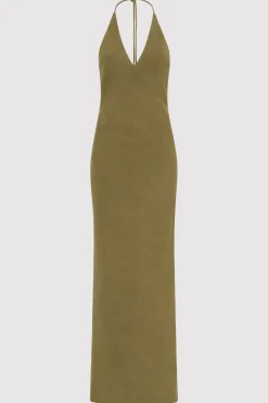 Linen Bias Halter Dress -|St. Agni Best Sale