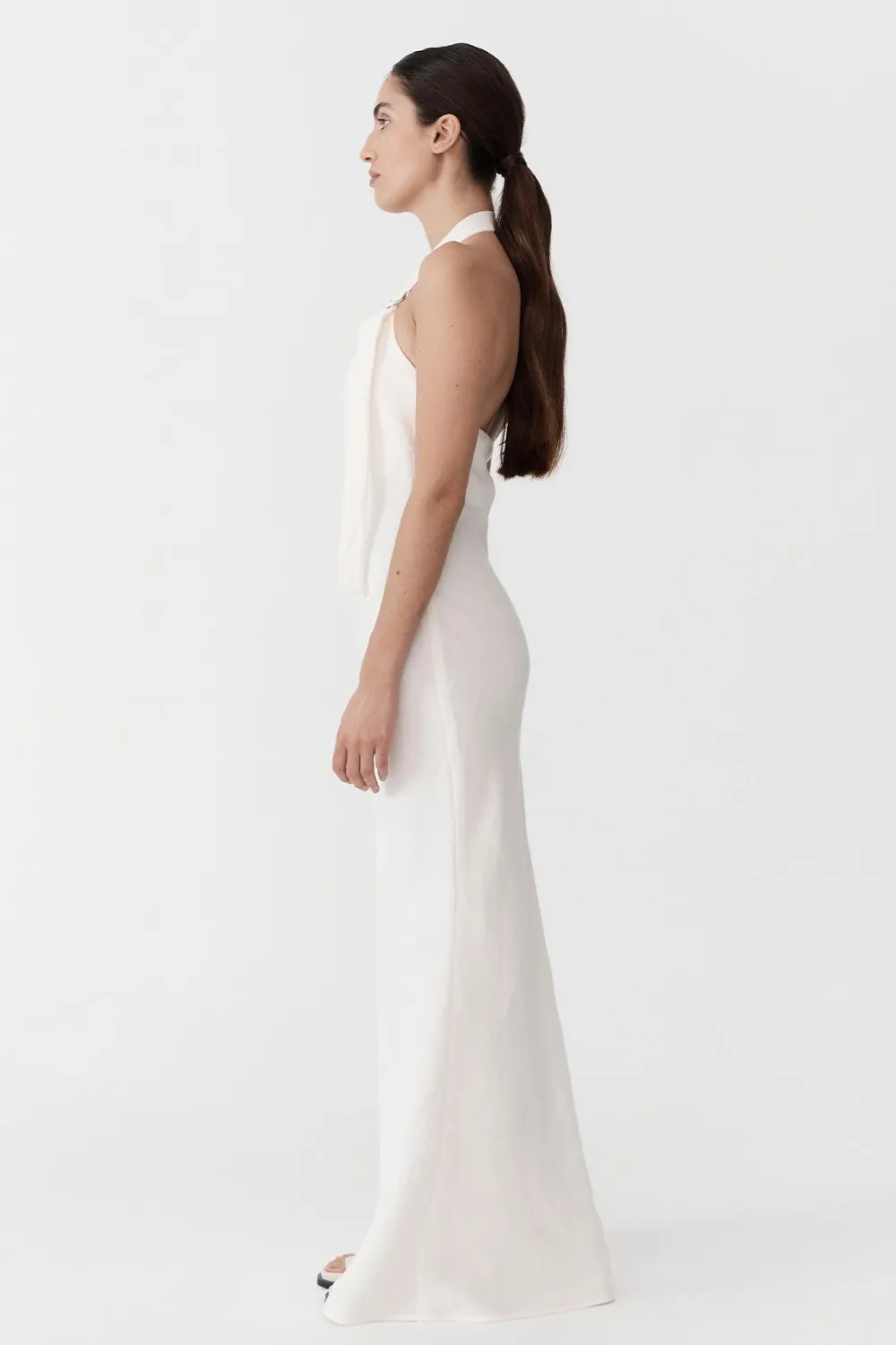 Linen Bias Maxi Dress -|St. Agni Clearance