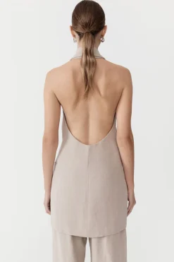 Linen Helm Vest - Natural|St. Agni Best