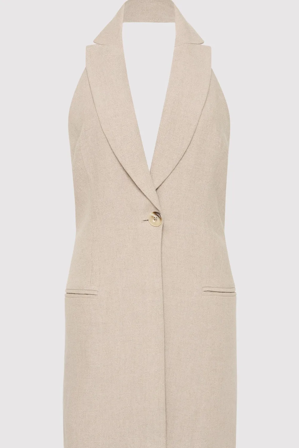 Linen Helm Vest - Natural|St. Agni Best