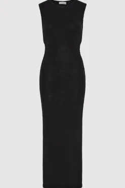 Linen Silk Blend Cut Out Dress -|St. Agni Outlet