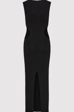 Linen Silk Blend Cut Out Dress -|St. Agni Outlet