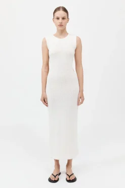 Linen Silk Blend Cut Out Dress -|St. Agni Outlet