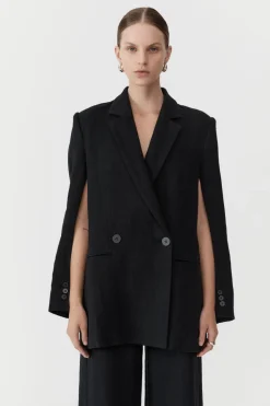 Linen Split Sleeve Blazer -|St. Agni Best Sale