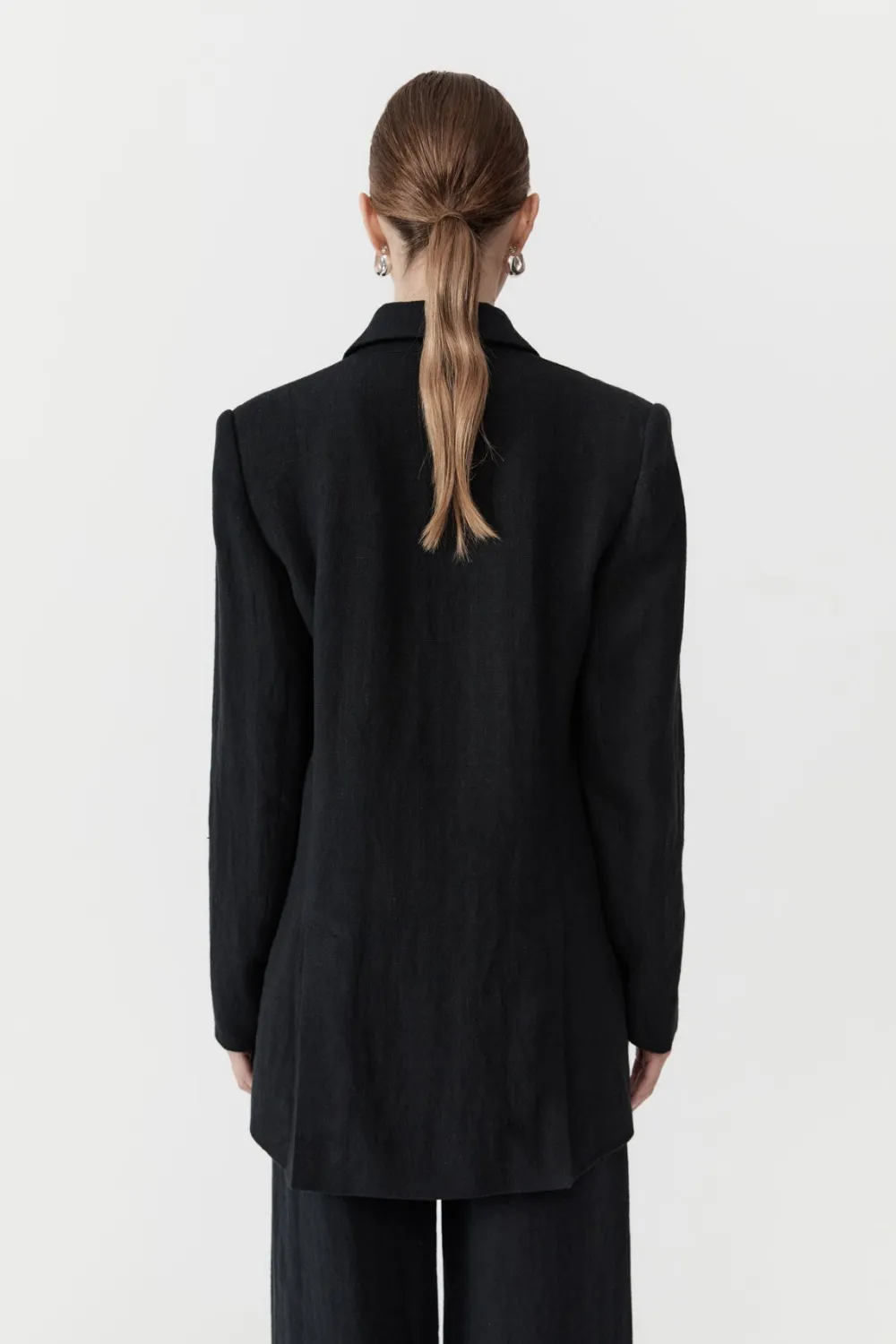 Linen Split Sleeve Blazer -|St. Agni Best Sale