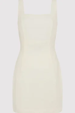 Linen Square Neck Mini Dress -|St. Agni Clearance